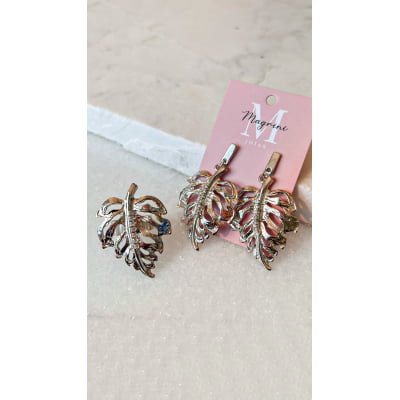 Anel de metal e strass folheado a diamante 302220000000023