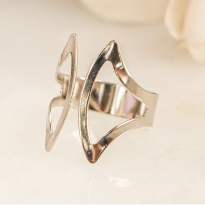 Anel de metal folheado a diamante 302220000000019