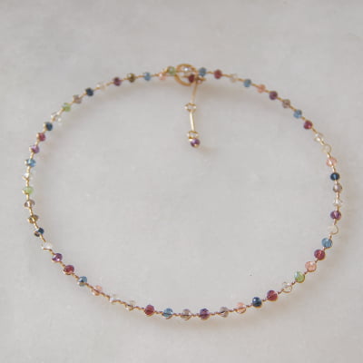 Colar bordado a mão com cristais folheado folheado em ouro 18k 502110000000109