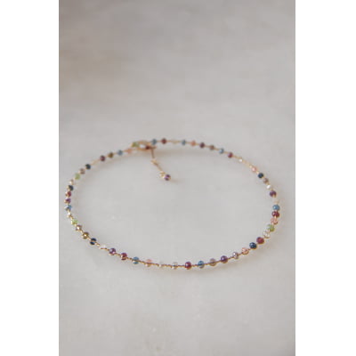 Colar bordado a mão com cristais folheado folheado em ouro 18k 502110000000109