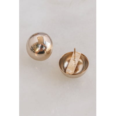 Brinco meia bola folheado a ouro 18k   